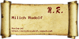 Milich Rudolf névjegykártya