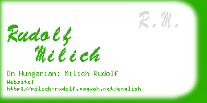 rudolf milich business card